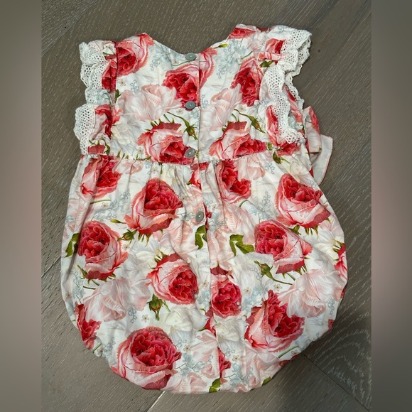Adorable Phi Clothing Rosette Bubble Romper Bows 3T years - Picture 2 of 3